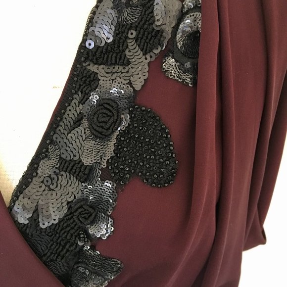 Robert Rodriguez runway stretch silk plum blouson draped back dress - Picture 13 of 13